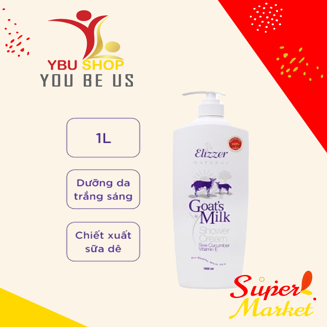 Sữa tắm Elizzer Natural tinh chất sữa dê 1 lít