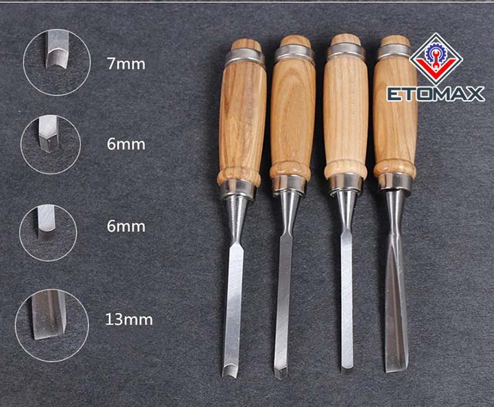 Bộ 12 cây đục, tiện gỗ bản to v3
