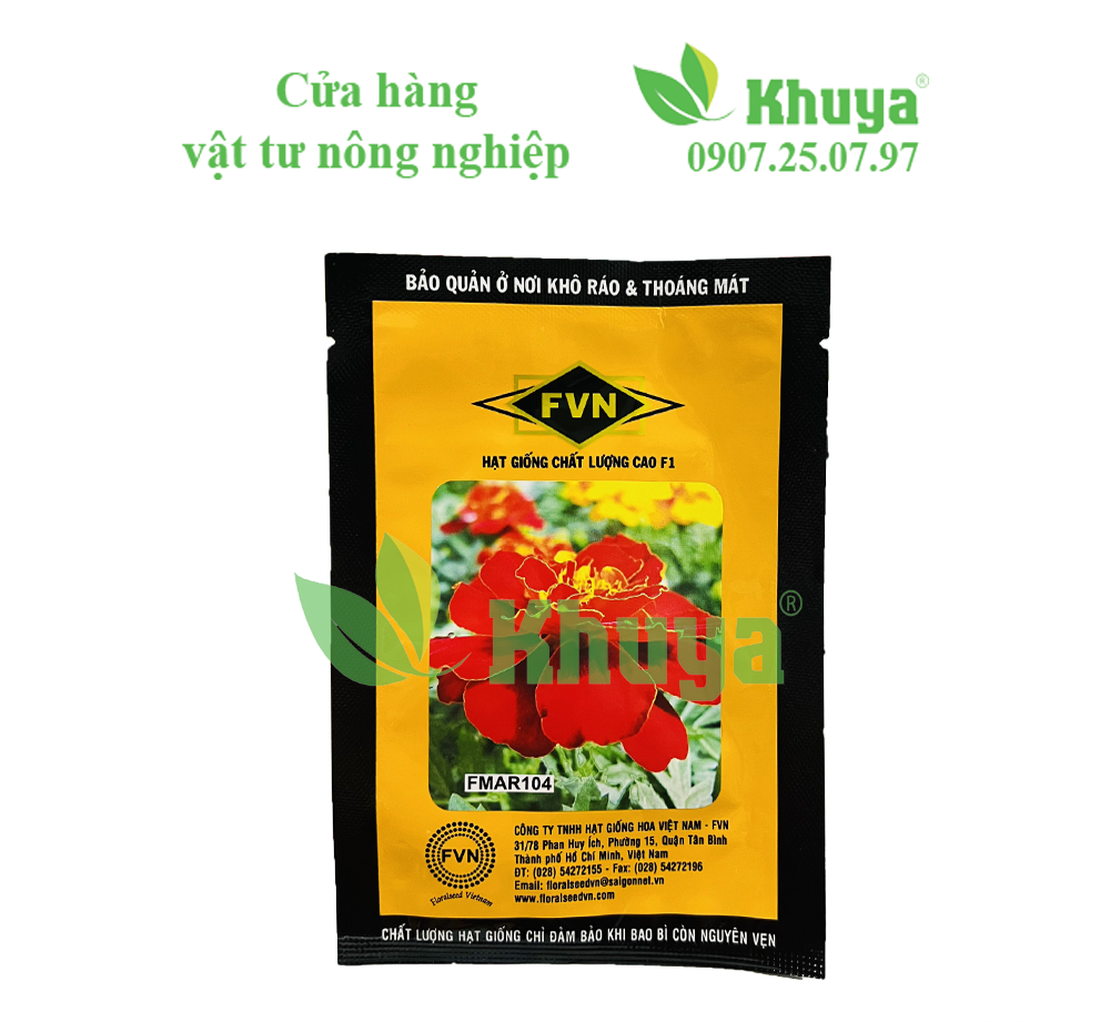 Hạt giống Vạn Thọ Ban Mai Pháp Đỏ FVN FMAR104 Mỹ Alaska Red