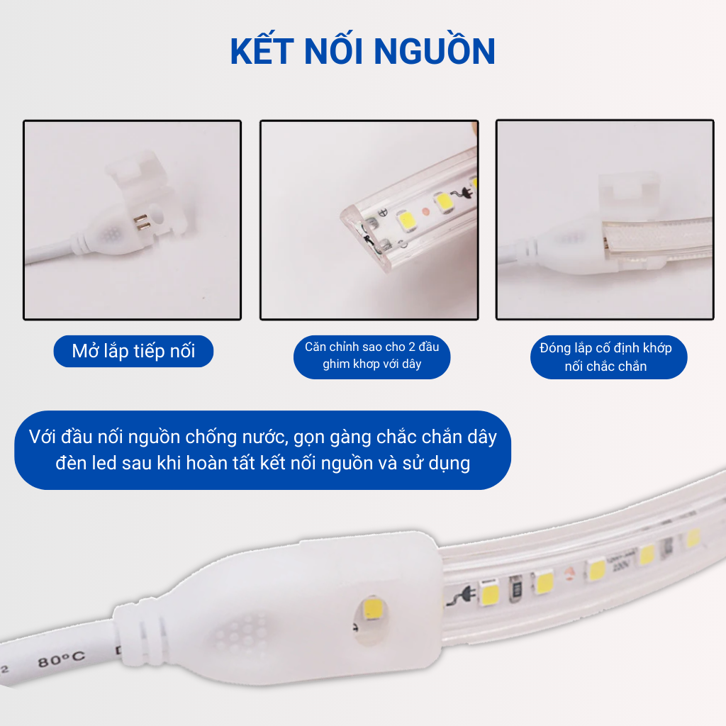 Đầu nối nguồn 220V dùng cho dây led 2835