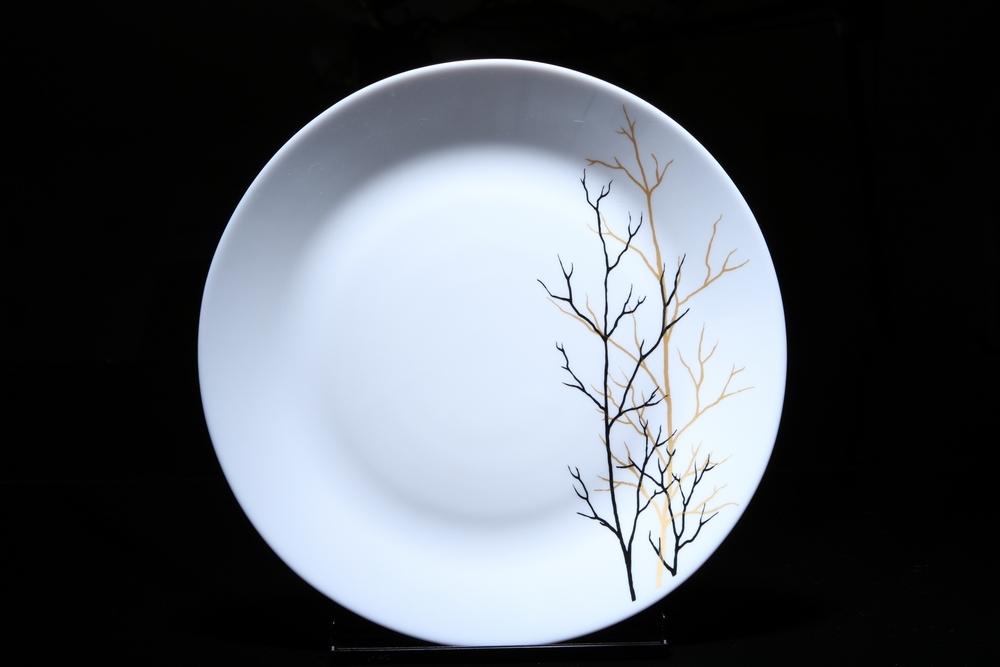 Đĩa thủy tinh ngọc La Opala Diva 30265 26.5cm (nhiều hoa văn)