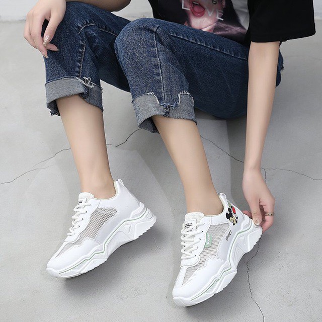 [Tặng dây giày] giày thể thao lưới thoáng mickey