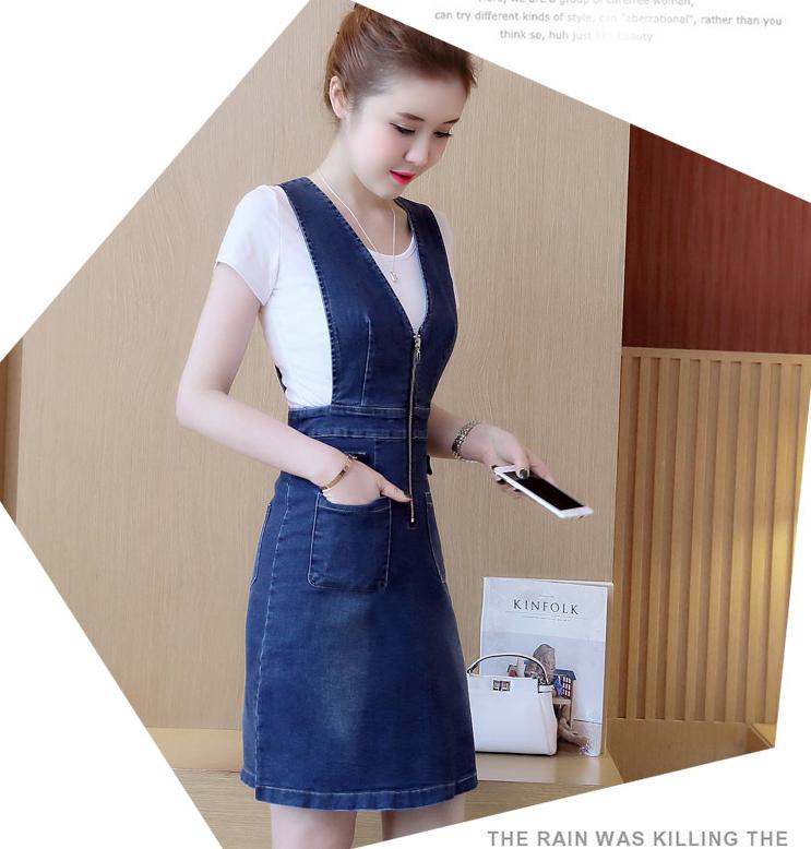 Đầm Yếm Jeans Nữ D698  (KHÔNG KÈM ÁO THUN)