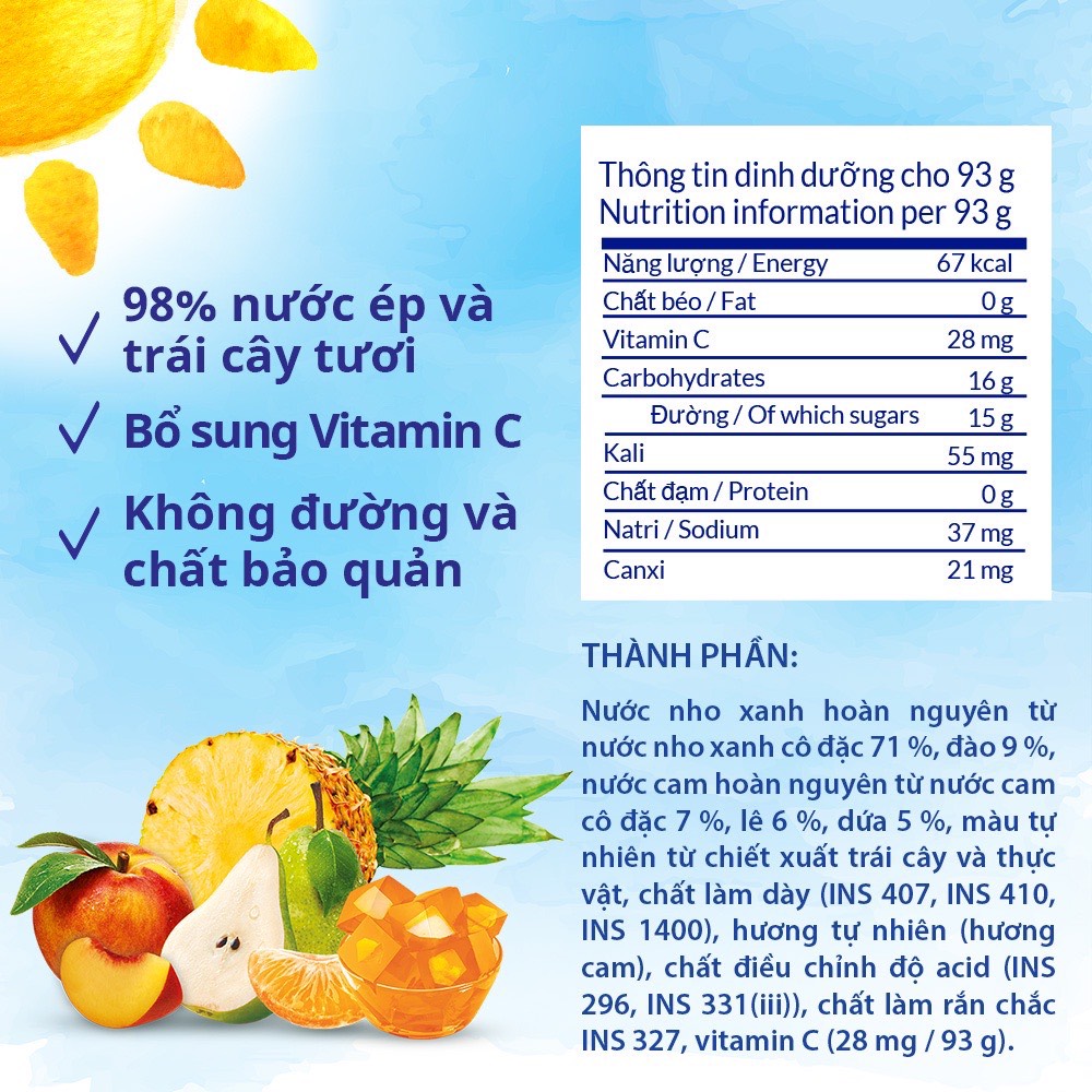 Thạch trái cây từ nước ép cam Dole