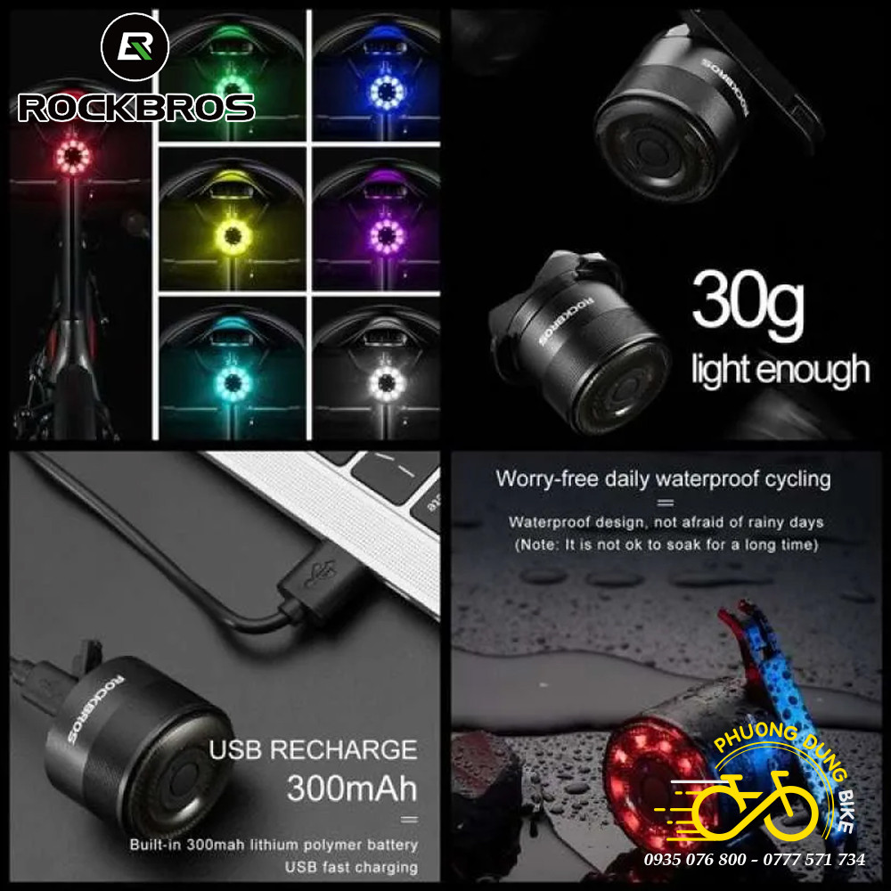 Đèn hậu xe đạp ROCKBROS SAMURAI Q1