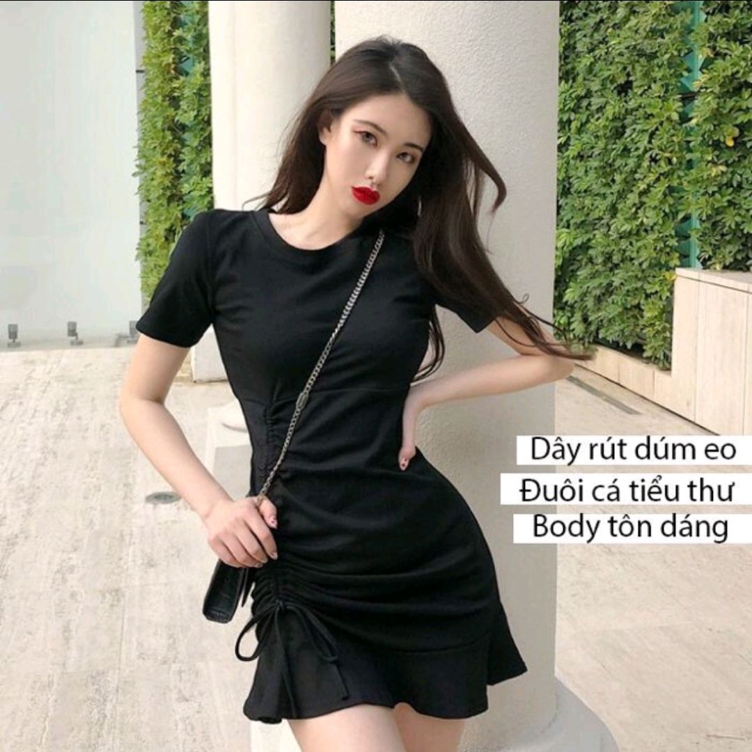 [ Chuyên sỉ ] Váy Đầm body đuôi cá rút dây eo Siêu Hot - FREESHIP