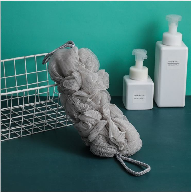 Bông tắm DÀI cao cấp dạng lưới PE mềm mịn không kích ứng da, có móc treo siêu tiện ích- giao ngẫu nhiên
