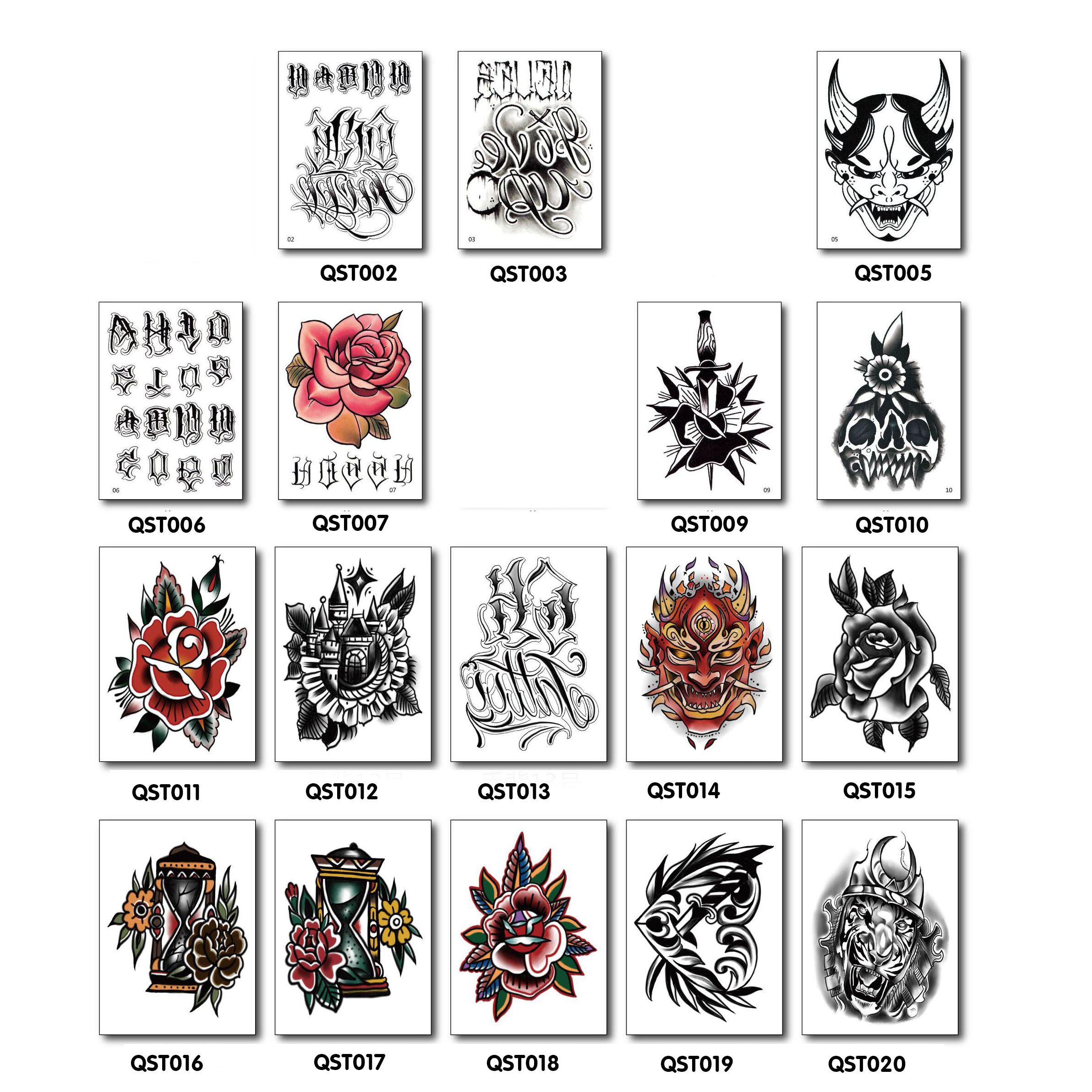Tattoo stickers hand types qst(11x8cm)