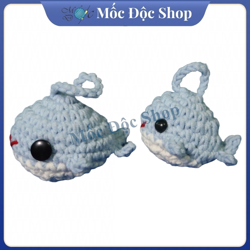 Móc khóa len handmade cá voi