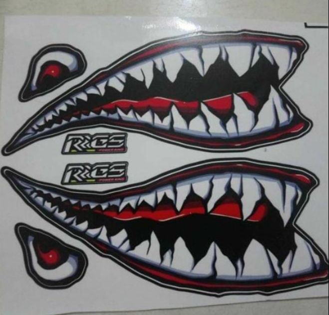 tem logo ticker răng cá mập kt 1 cặp sấp sỉ 20x20cm