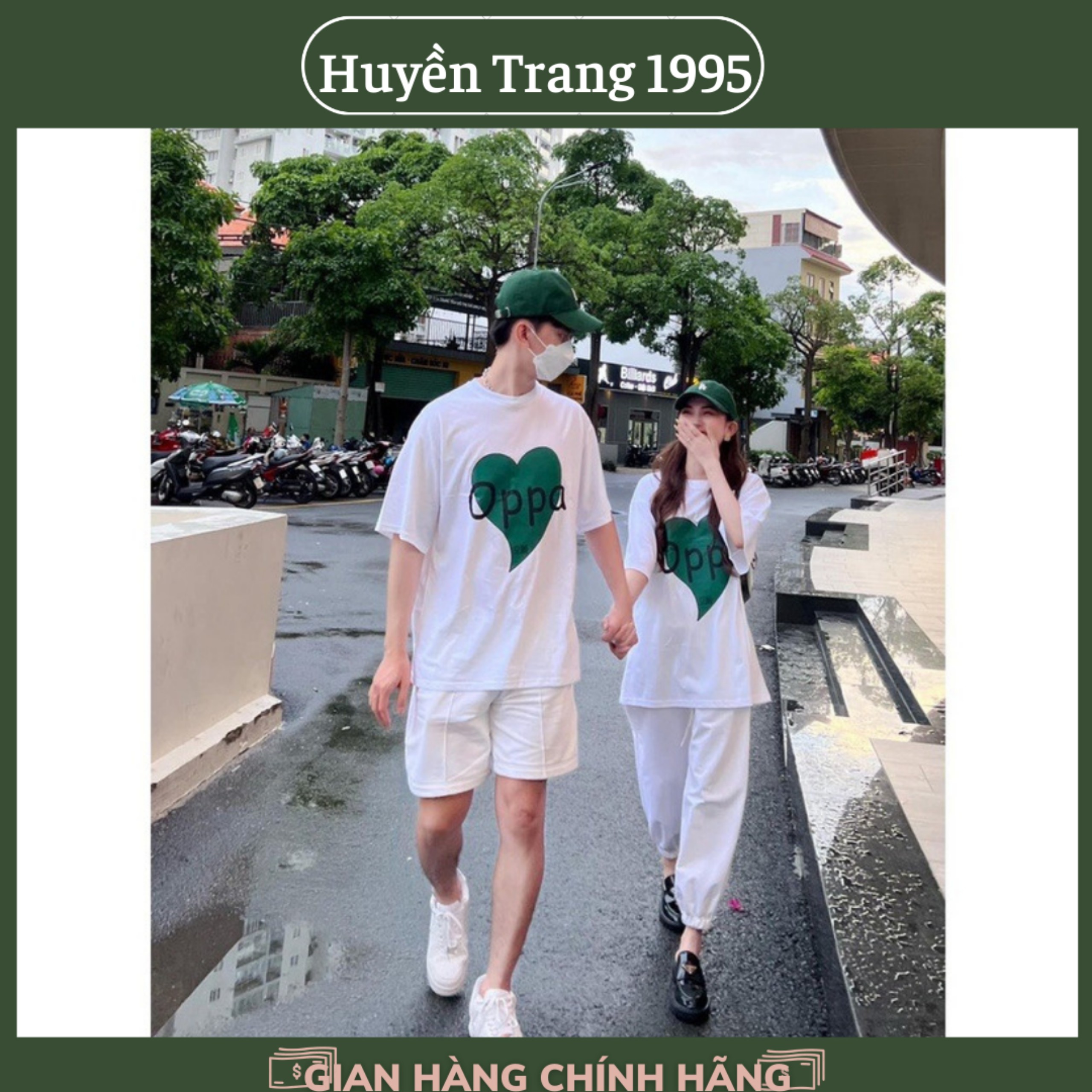 TRÁI TIM Oppa_Áo thun cặp đôi form rộng nam nữ hàng đẹp