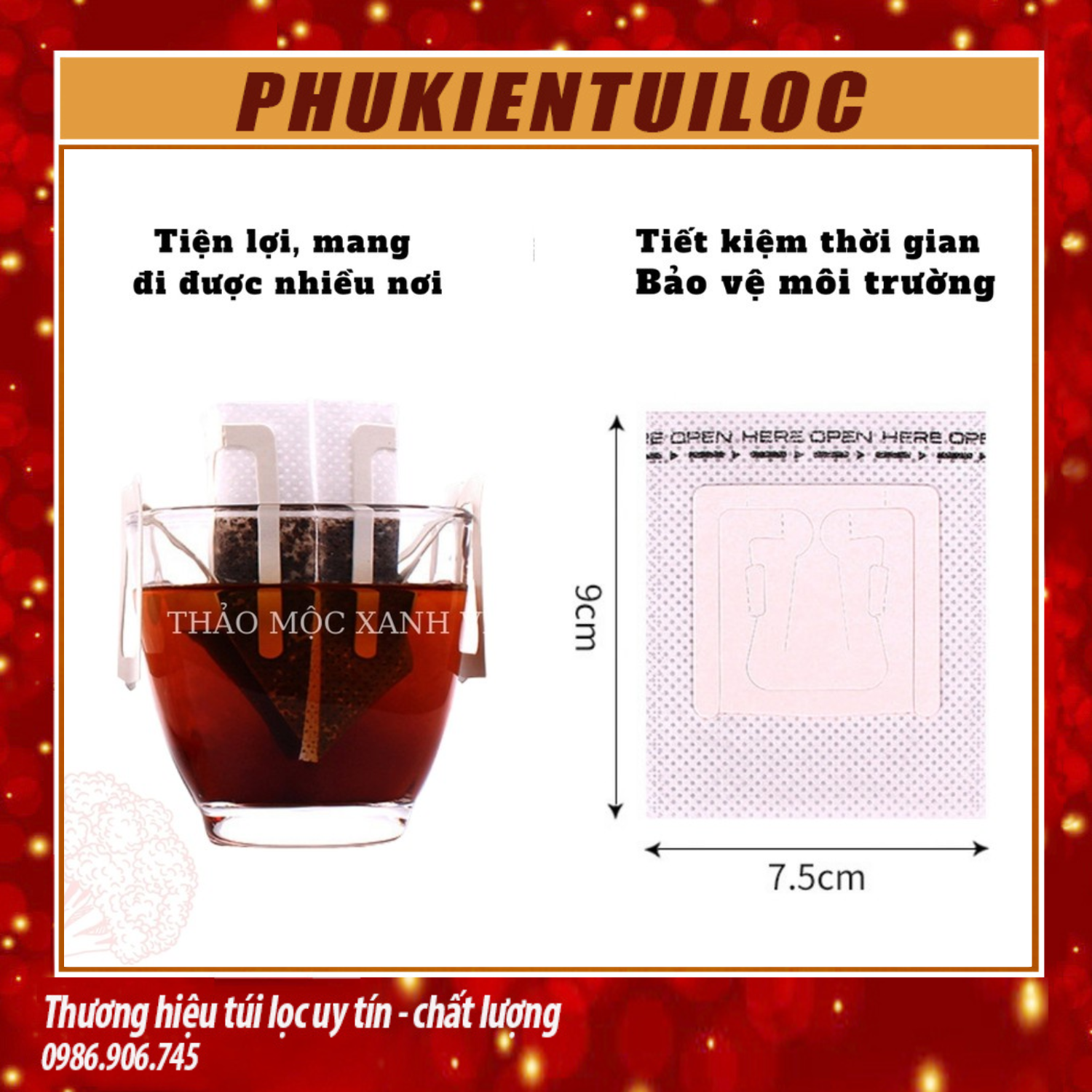 Set 50c Phin giấy pha cà phê / túi lọc cà phê / phin pha cà phê đi du lịch - Phukientuiloc.com