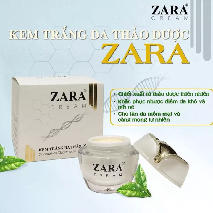 Kem trắng da thảo dược zara 12g