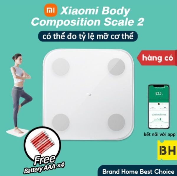 Cân Điện Tử Thông Minh Xiaomi Smart Scale Gen 2 kết nối Bluetooth xiaomi body fat scale-Cân ĐiệnTử Sức khỏe,Trở Lý Sức K  CN