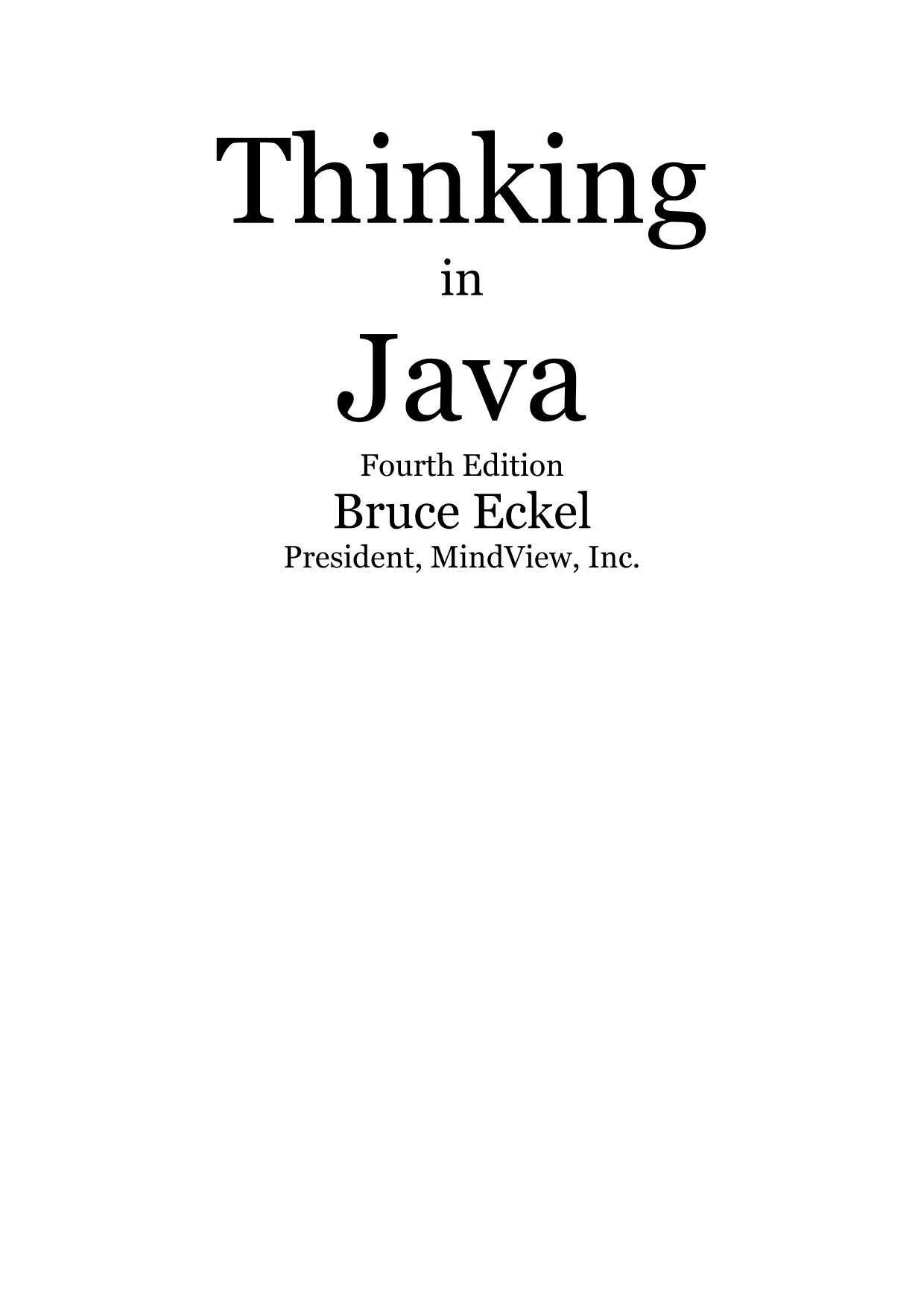 Thinking in Java, 4th edition