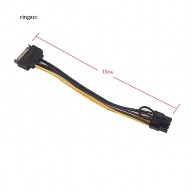 Cáp chuyển nguồn sata sang 8pin VGA (6+2) PCI E