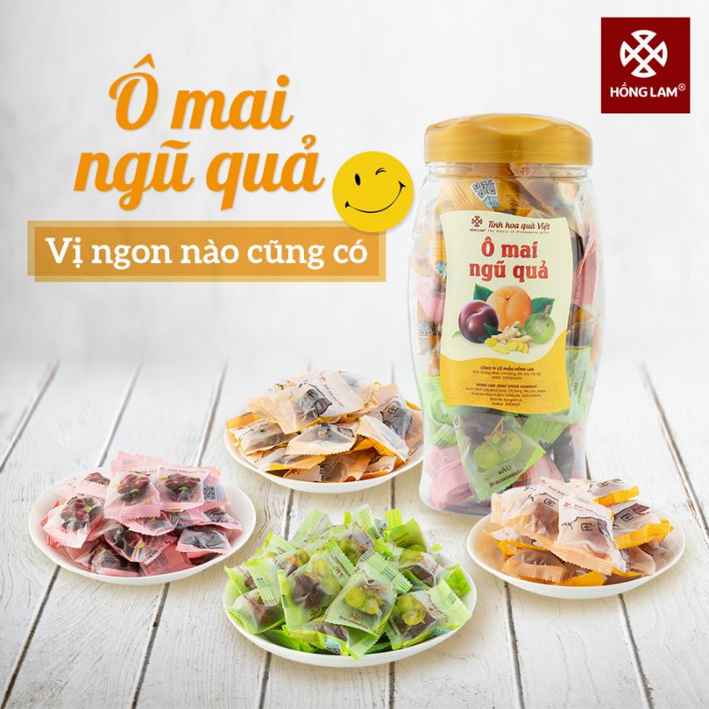 Ô mai ngũ quả Hồng Lam
