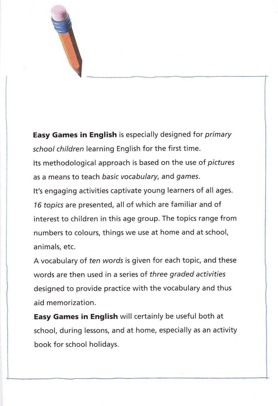 Easy games in English 1,2 (Sách màu)