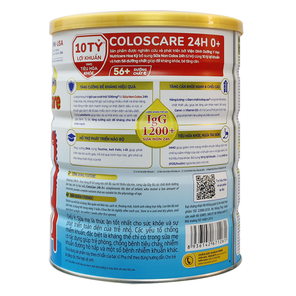 Sữa ColosCare 0+ 1200 igG 800g (Date 2026)