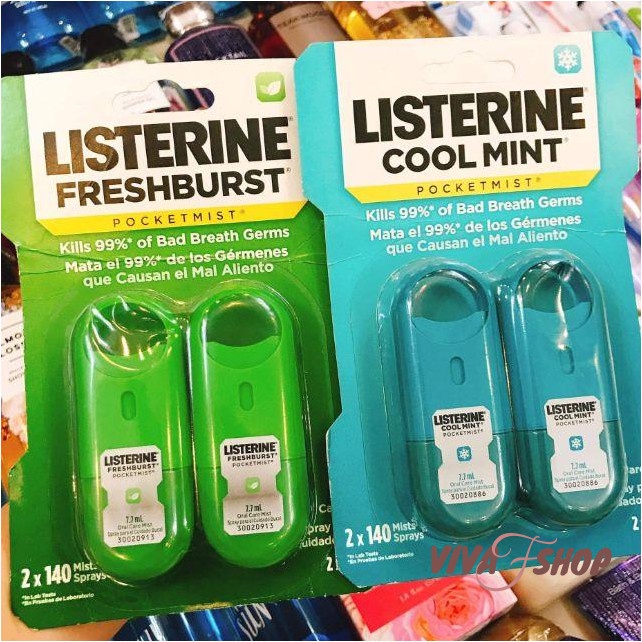 Xịt thơm miệng LISTERINE [HCM] Cool Mint Pocktmist 7.7ml |Sịt thơm miệng