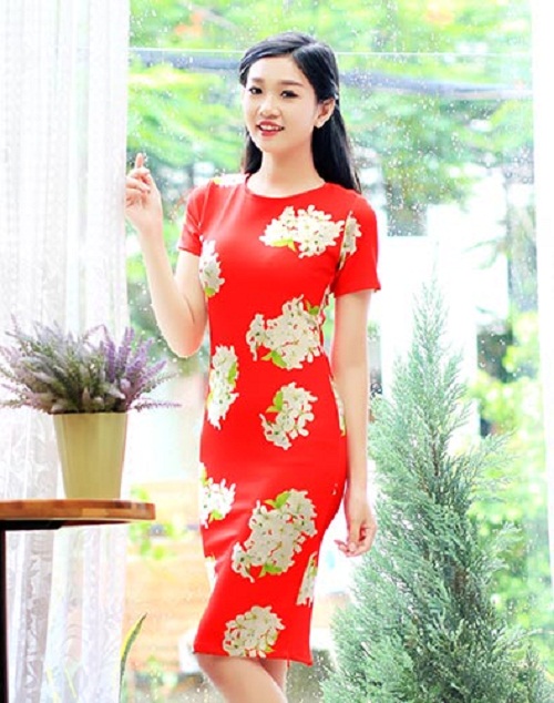 [Tặng Vòng Tay Thời Trang] Đầm Ôm Body Công Sở Nữ Phối Hoa Thời Trang D131