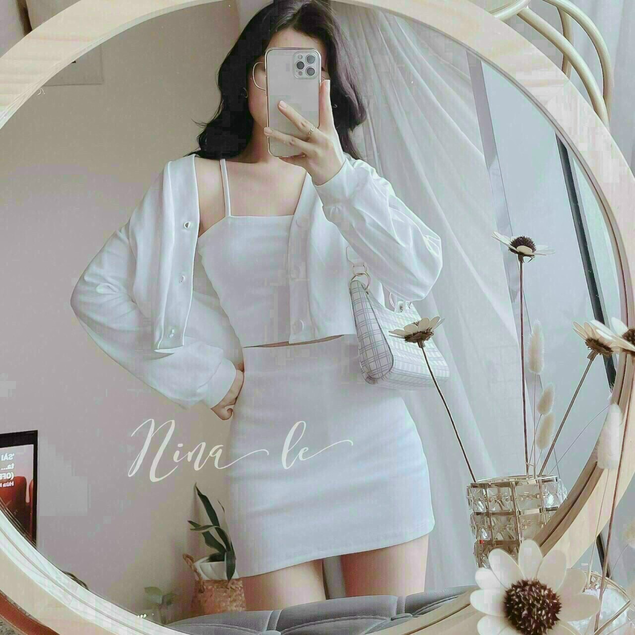 Sét 3 món siêu cute ( áo trong có mút ) kèm chân váy mini dễ thương