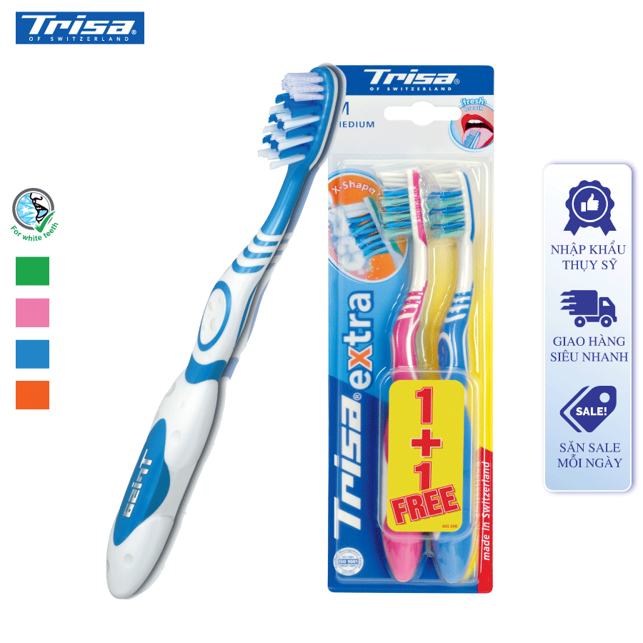 Vĩ Đôi Bàn Chải Đánh Răng Trisa Extra Pro Clean