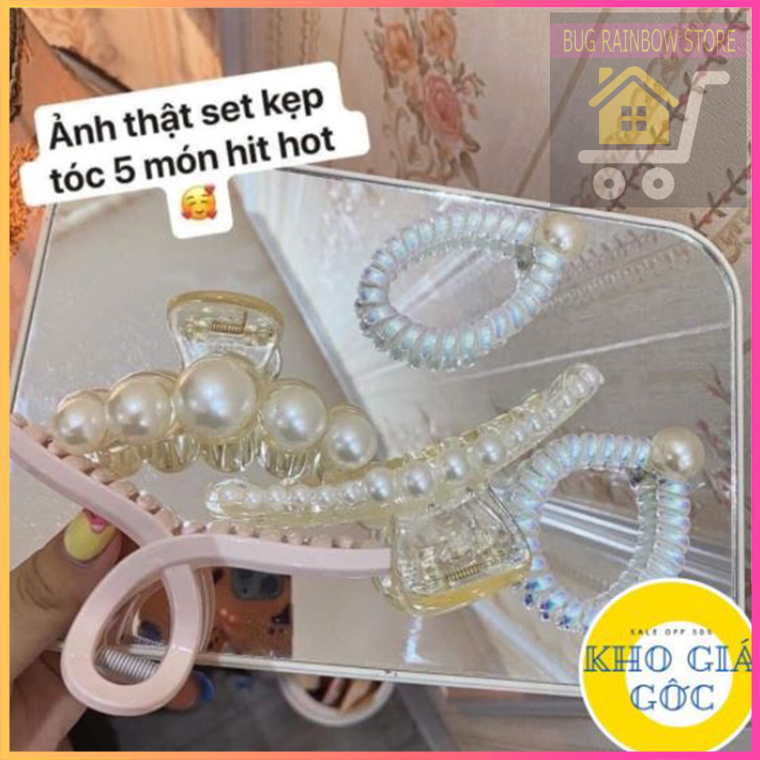Kẹp tóc hàn quốc 5 chi tiết dễ thương