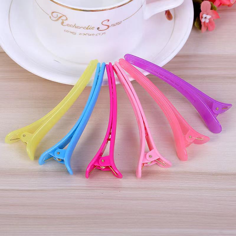 Kẹp tóc mỏ vịt nhựa trơn dễ sử dụng combo 10 cái
