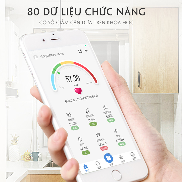Cân điện tử cao cấp có App kiểm tra sức khỏe