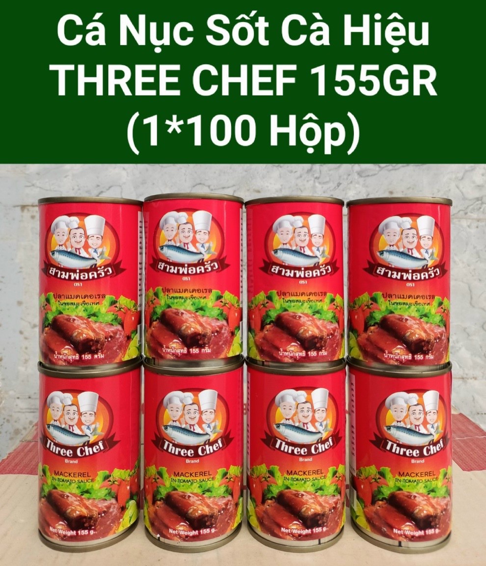 [Có sẵn] [Chính hãng] Cá Mòi Sốt Cà Three Chef Thái Lan 155G [1 lốc 10 Hộp]