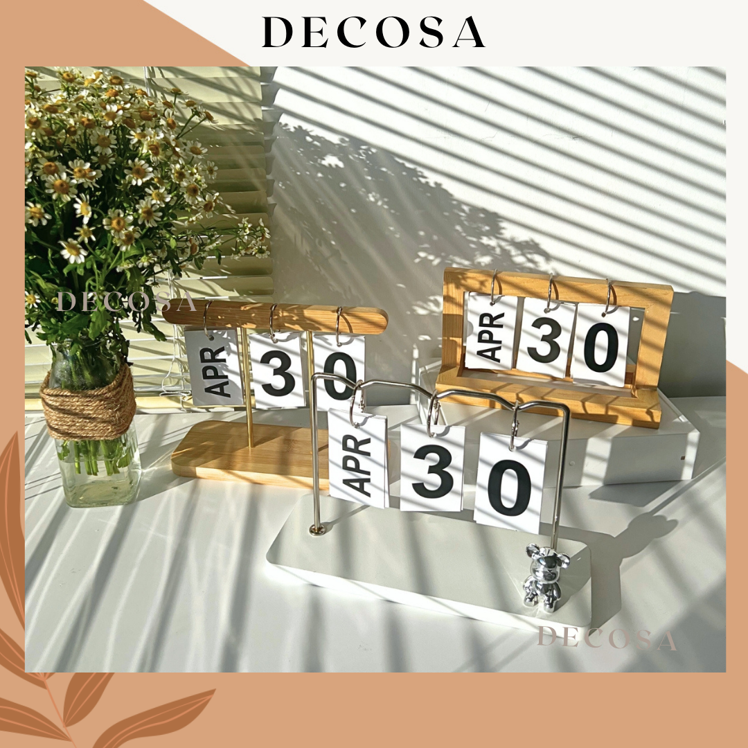 Lịch để bàn lật số 2025 phong cách Vintage DECOSA