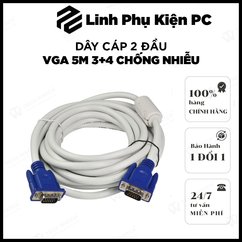 Dây cáp 2 đầu VGA 1.5m 3+4 chống nhiễu