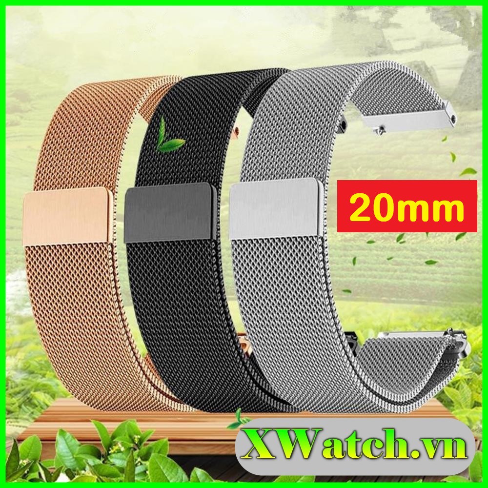 Dây đeo 20mm thép lưới milanese cho samsung galaxy watch 42mm, gear s2 classic, galaxy watch active, gear sport...