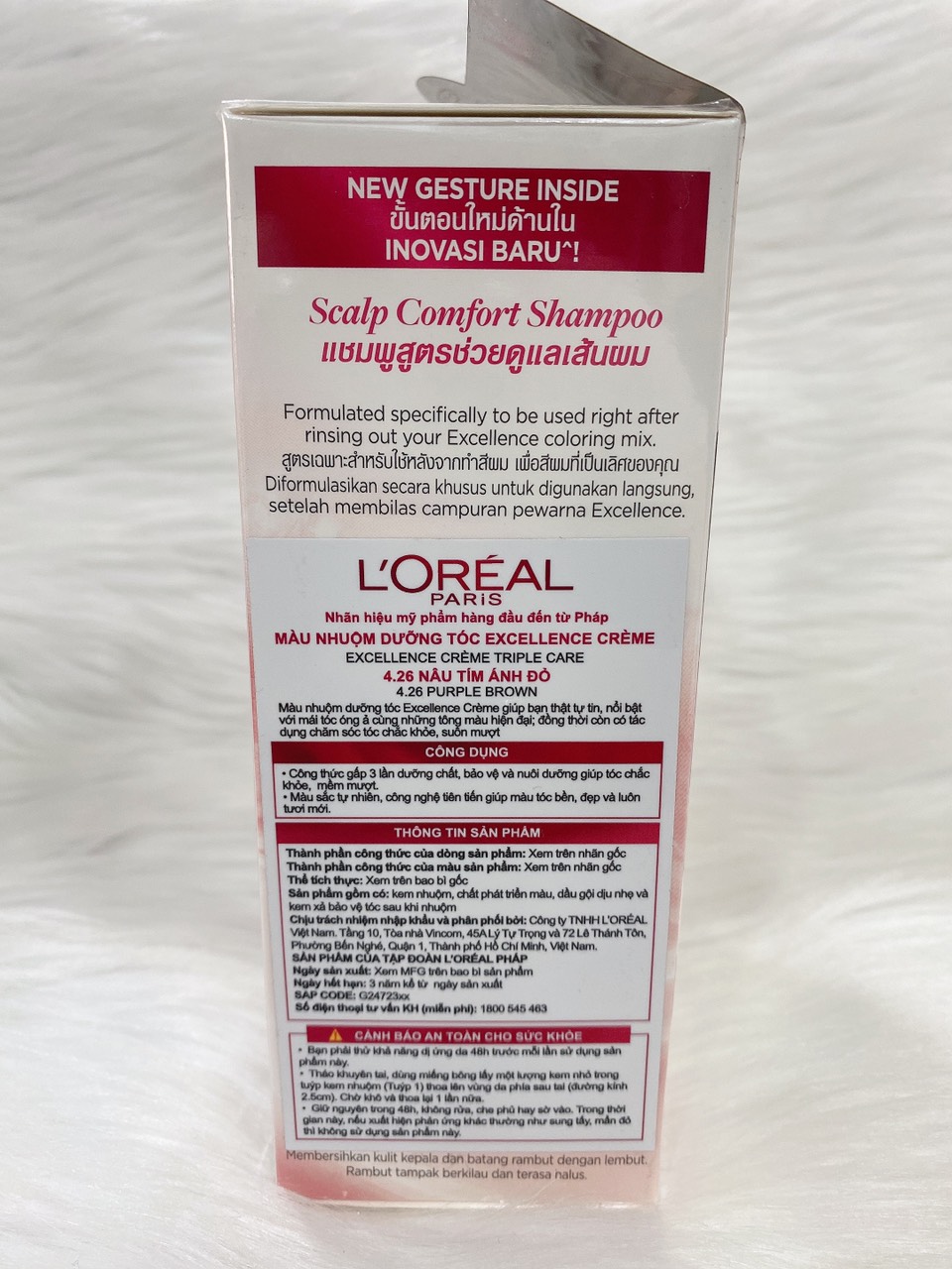 [HCM]Thuốc nhuộm tóc Loreal Exc Creme #4.26 Nâu tím ánh đỏ 172ml