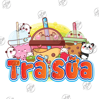 Shop decoration decals milk tea Coffee Milk Tea Pot Waterproof decals material