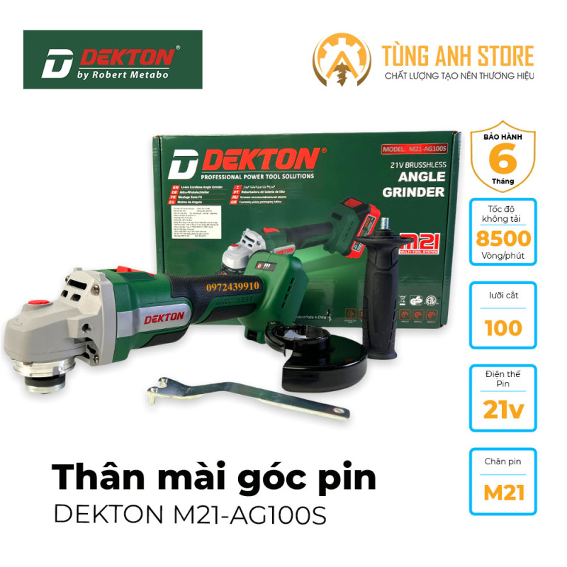 Bảng giá Thân Máy Mài Góc Dùng Pin DEKTON M21-AG100S Chân Pin Phổ Thông