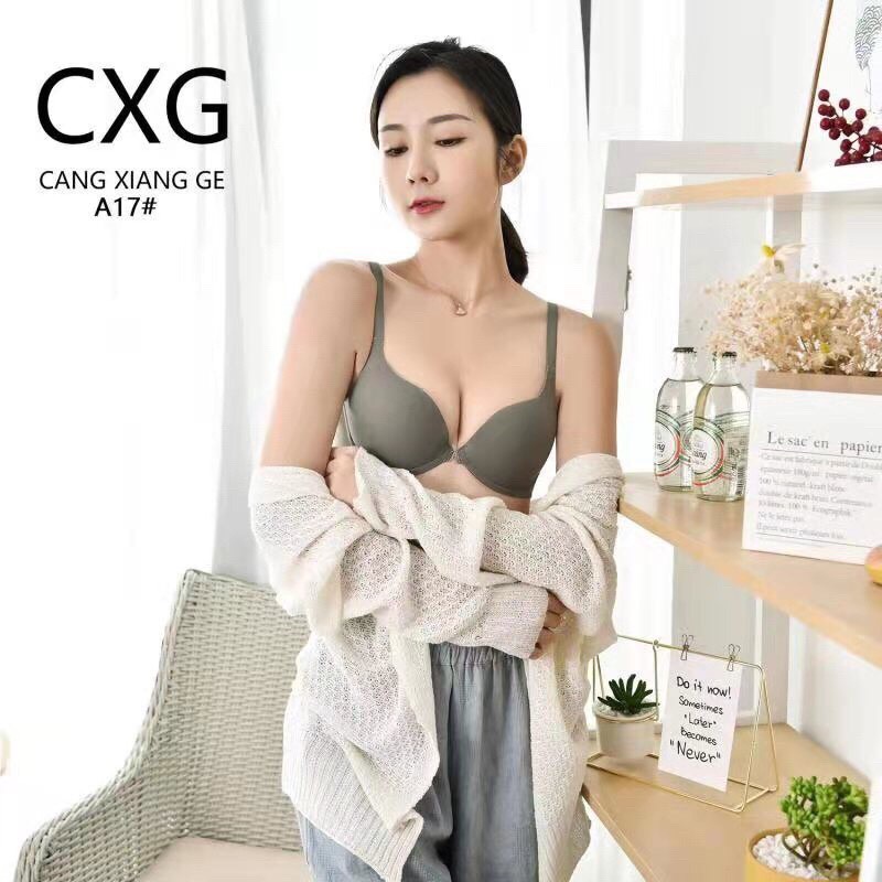 ( Hàng Đẹp Giảm 12k ) Áo Lót Nữ CXG A17 Siêu Đẩy Ngực, Mút Kép Trơn Có Gọng Nâng 4cm