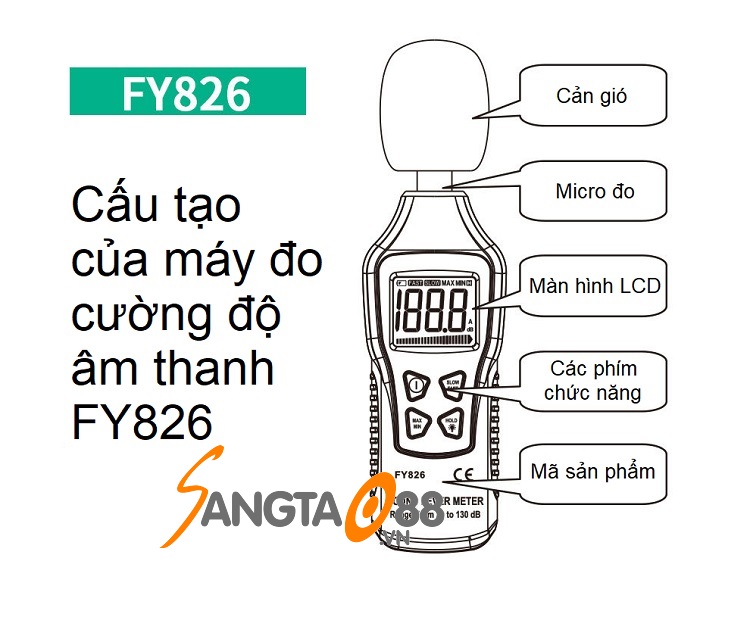 Máy đo cường độ âm thanh FY826 ( Phạm vi đo 30 ~ 130dB )