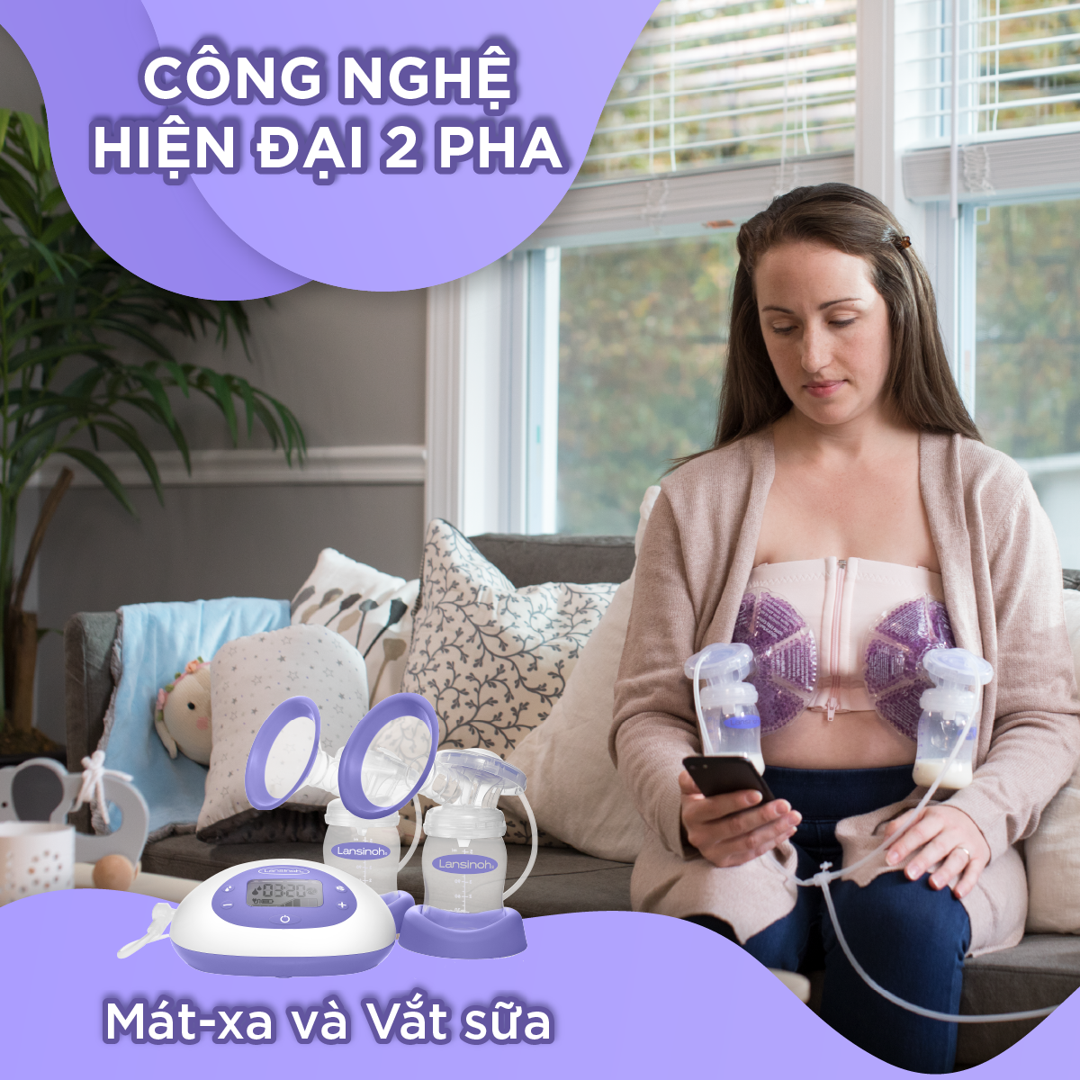 Máy hút sữa điện đôi thông minh Lansinoh [HSD 07/2024]