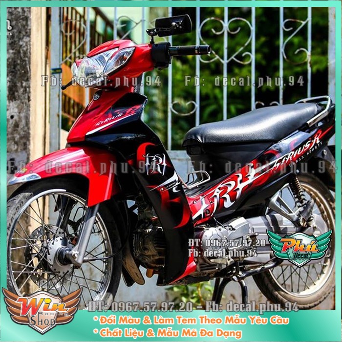 Tem rời sirius r 2011 đỏ đen