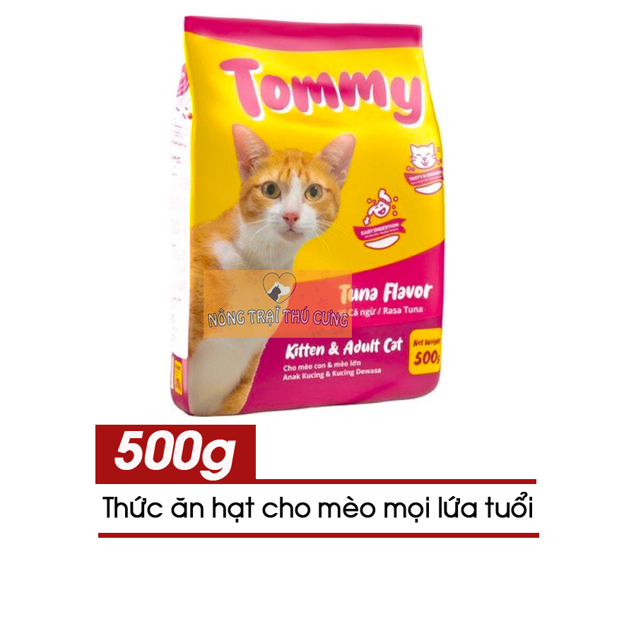 Hạt cho mèo mọi lứa tuổi tommy 500g - vị cá ngừ -
