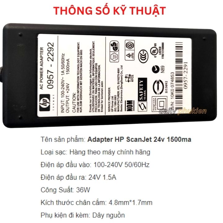 Adapter nguồn máy Scan HP G4010 G4050 24v