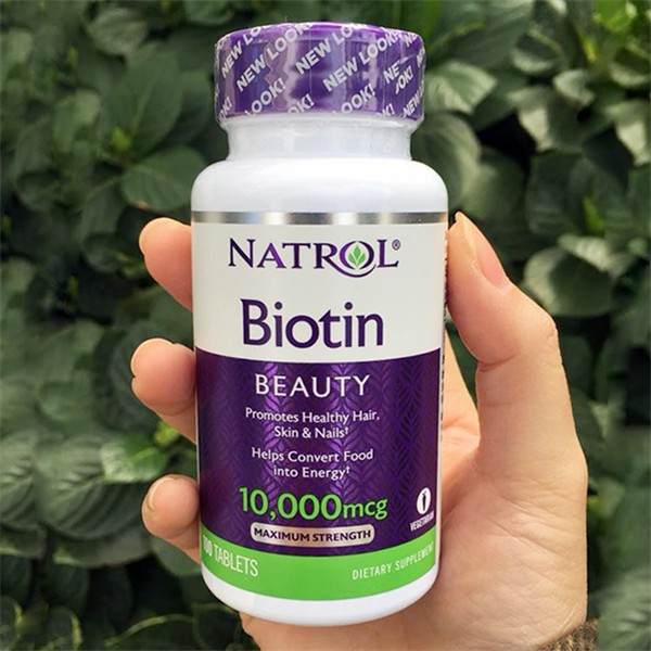 Viên uống khỏe tóc Natrol Biotin 10.000mcg Maximum Strength (100 viên)