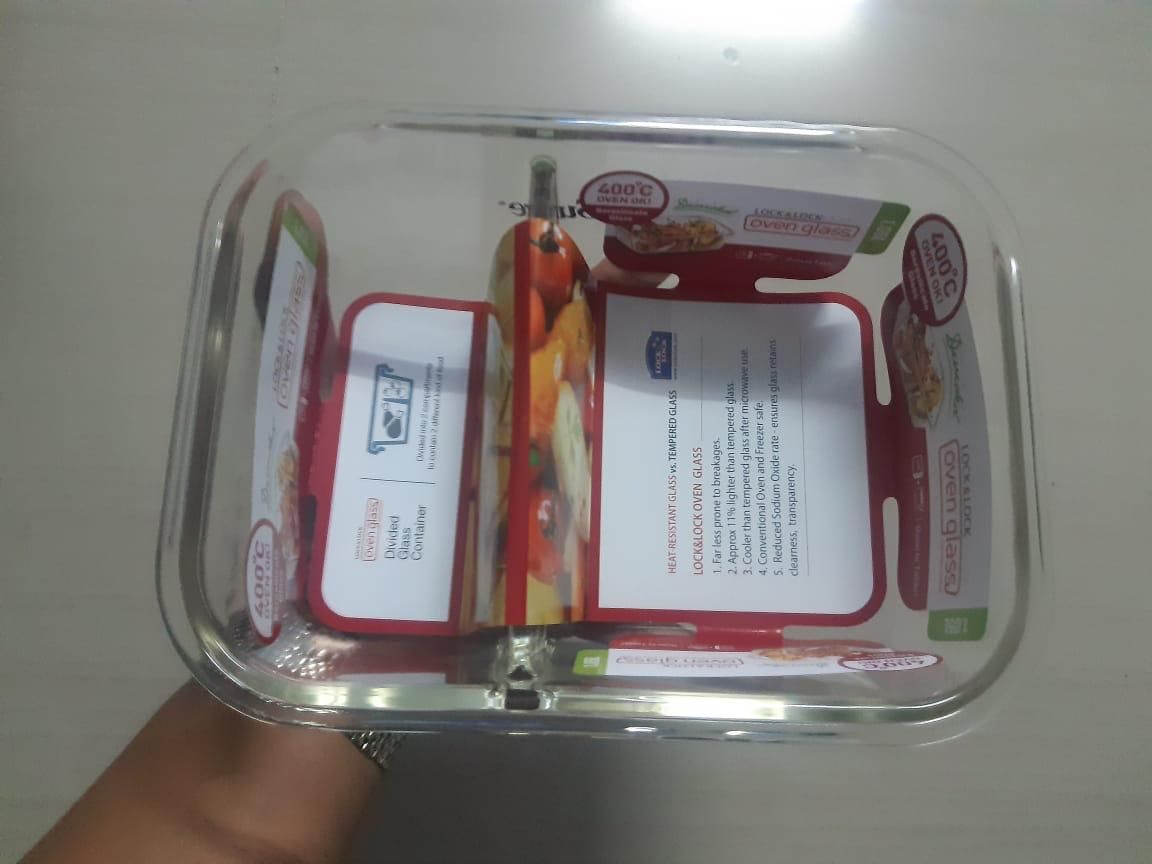 Hộp Thủy Tinh 2 Ngăn Lock&Lock 1.05L(Quà tặng từ Pediasure Abbott)