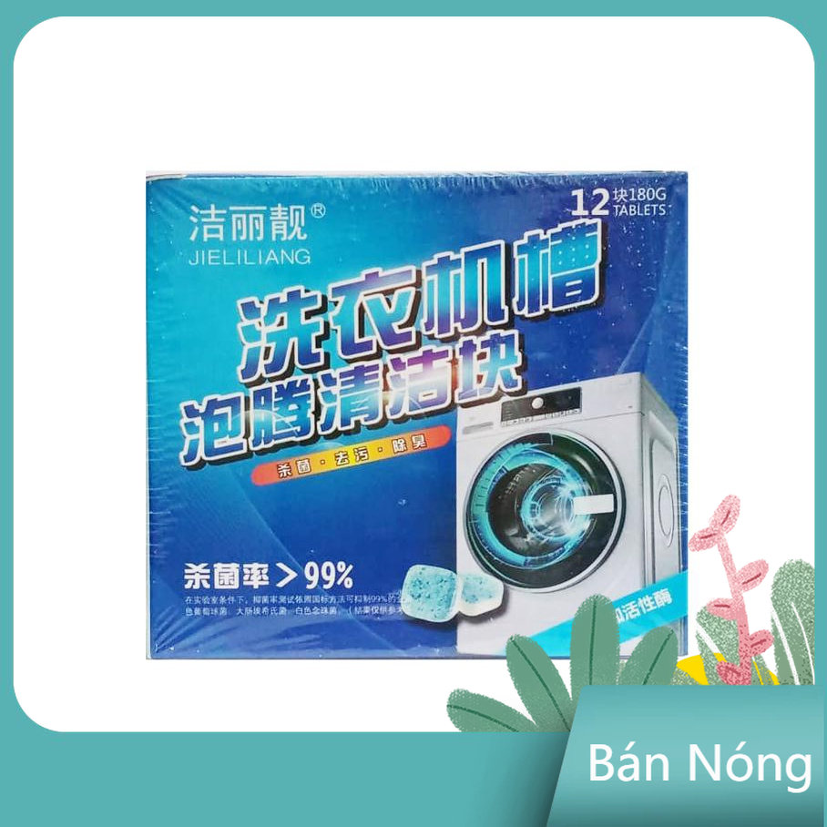 Hộp 12 Viên Viên Tẩy Vệ Sinh Lồng Máy Giặt Diệt khuẩn và Tẩy chất cặn Lồng máy giặt hiệu quả - Aeneas Shop