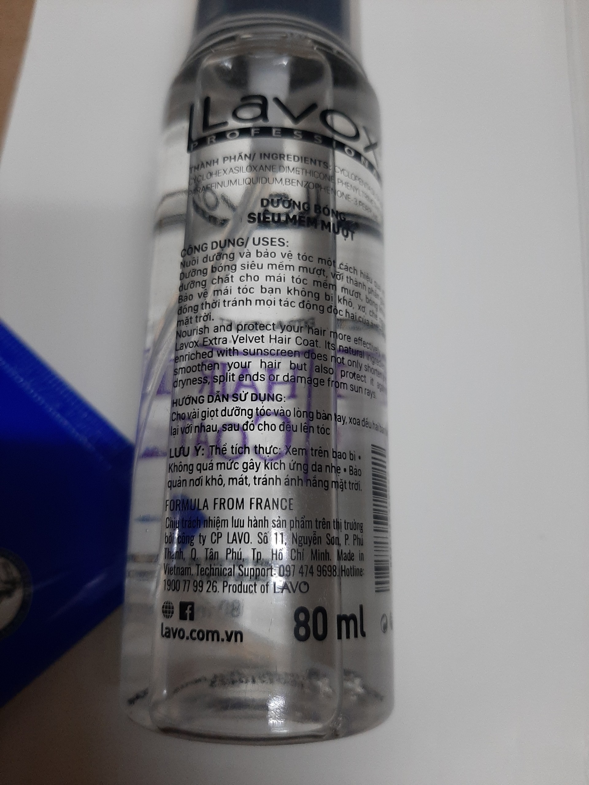 Dầu bóng dưỡng tóc Lavox 80ml