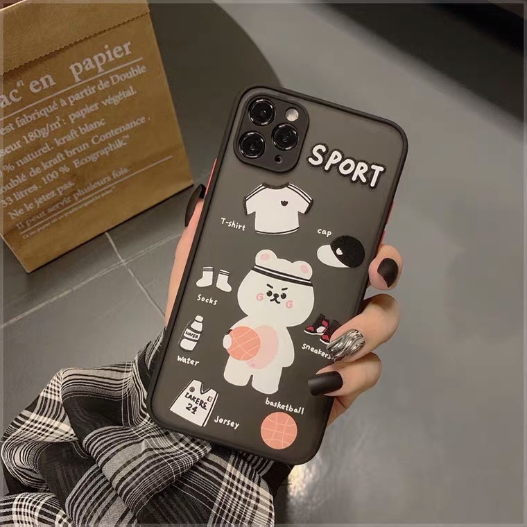 Ốp Lưng Nhám Chống Sock Va Đập Bảo Vệ Camera Bear Sport