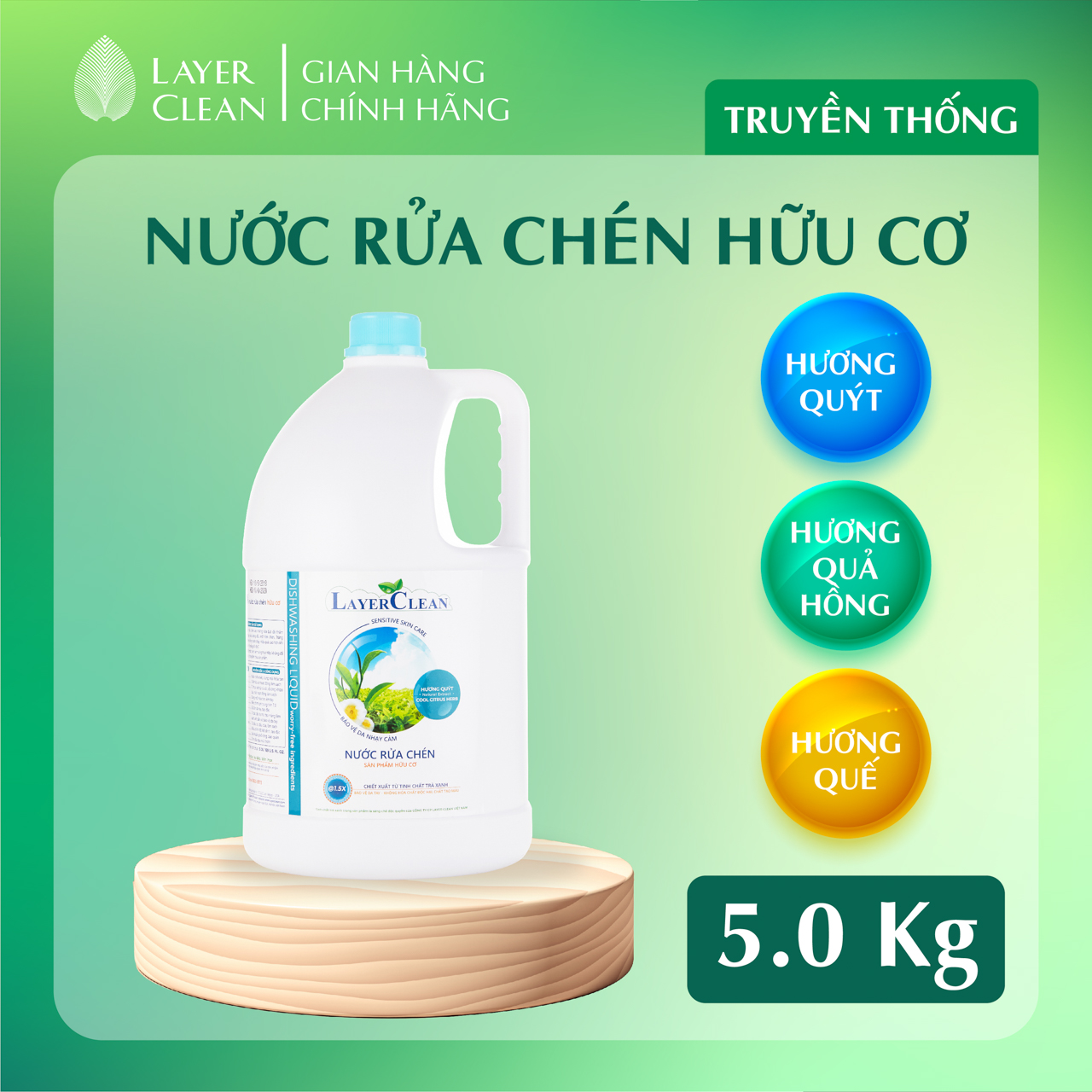 Nước rửa chén bát hữu cơ Layer clean