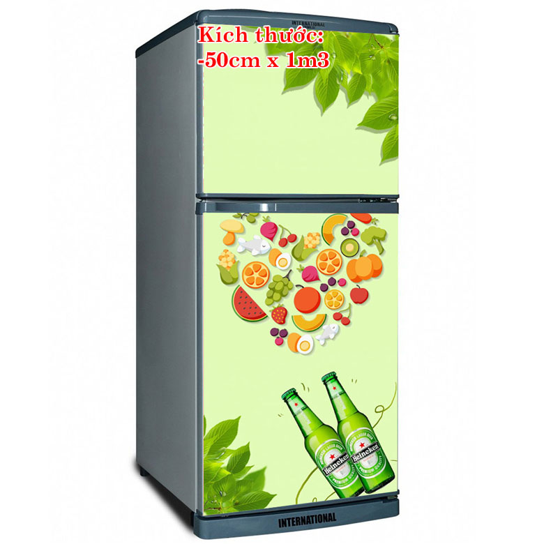 [HCM]Decal dán trang trí tủ lạnh mẫu hoa quả